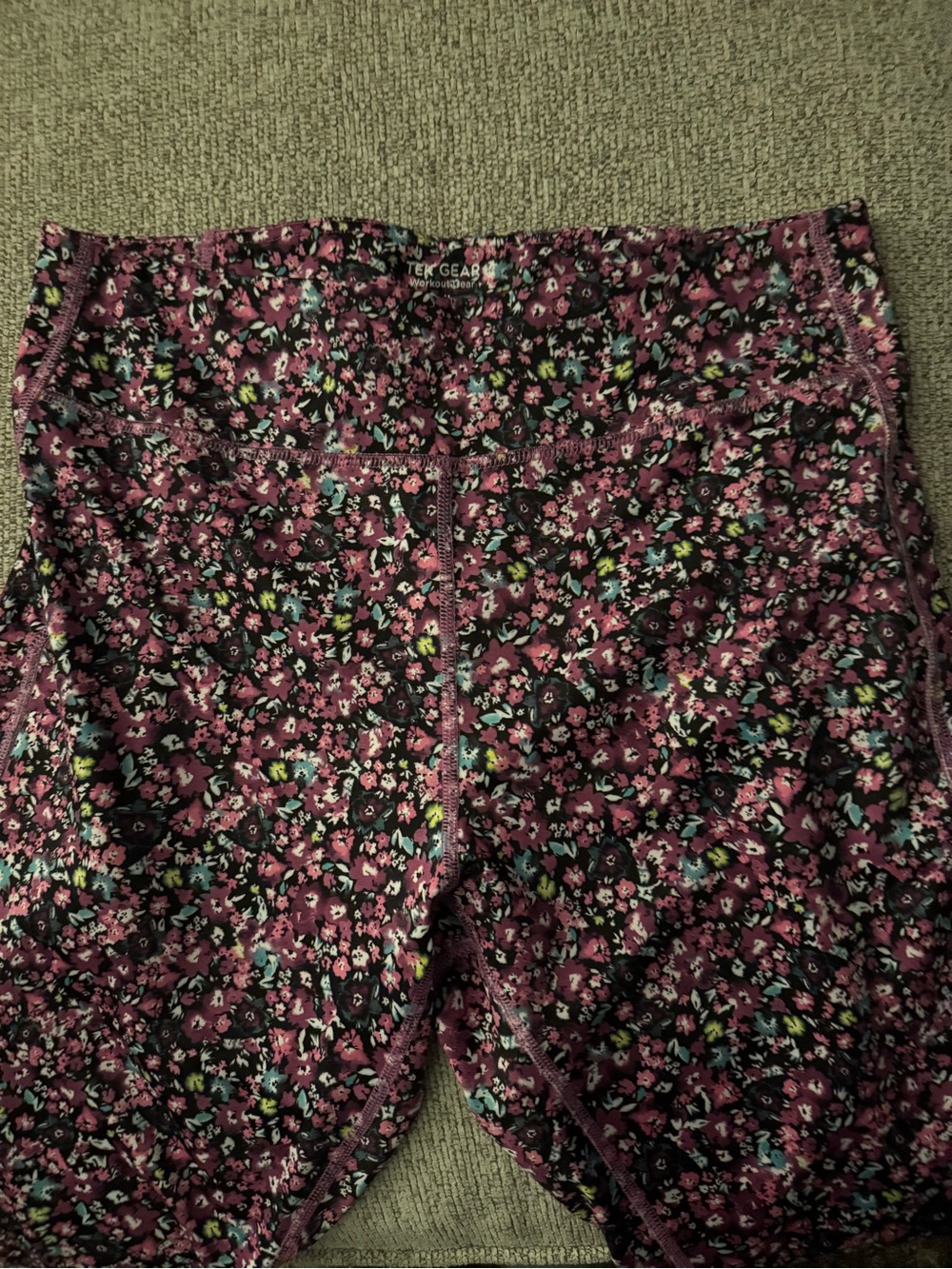 tek gear Pink Purple Floral Workout Leggings